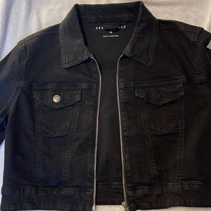 Cropped Black Medium Aeropostale Jean-jacket